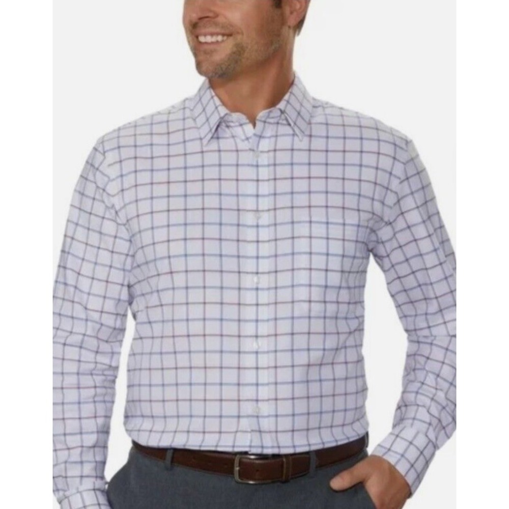 Tommy Hilfiger Dress Shirt Men's  Th Flex‎ Slim Fit Wrinkle Resist 17.5 32-33 XL